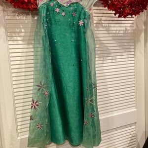Disney Elsa Frozen Fever Green and Pink Dress